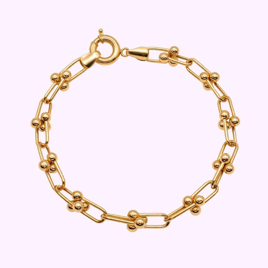 Pulso estilo Tiffany con bolitas en Oro Turco 10K