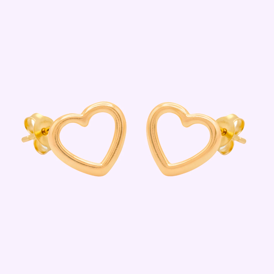 Broquel Corazón resaque con mariposa Oro 10K