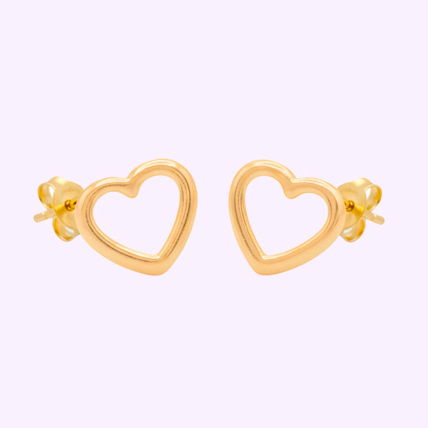 Broquel Corazón resaque con mariposa Oro 10K