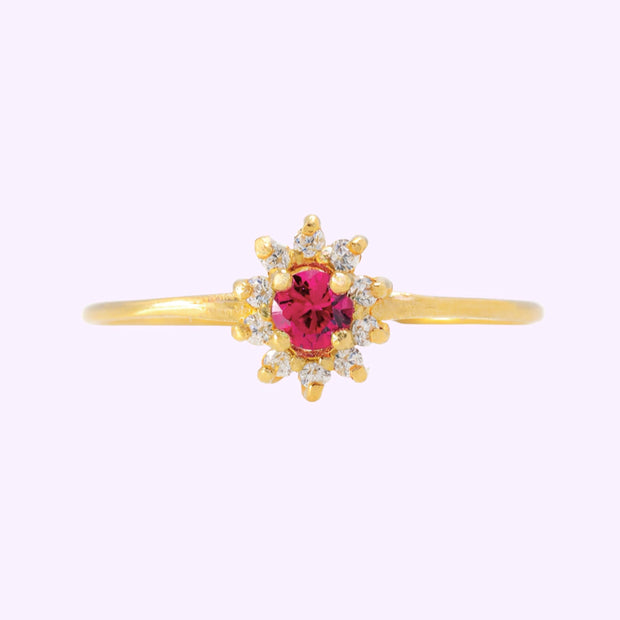 Anillo Roseta Princesa Oro 10K