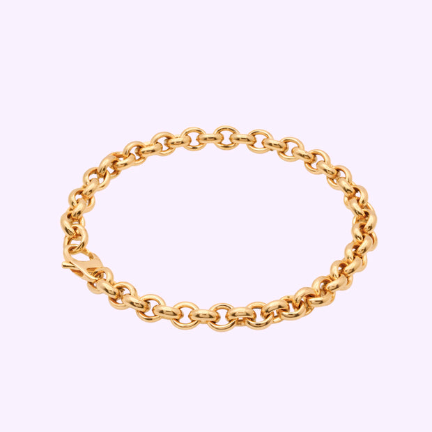 Pulso eslabón redondo estilo Tiffany Oro 10K italiano