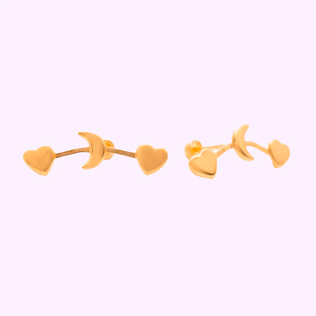 Broquel corazón luna Oro 10K