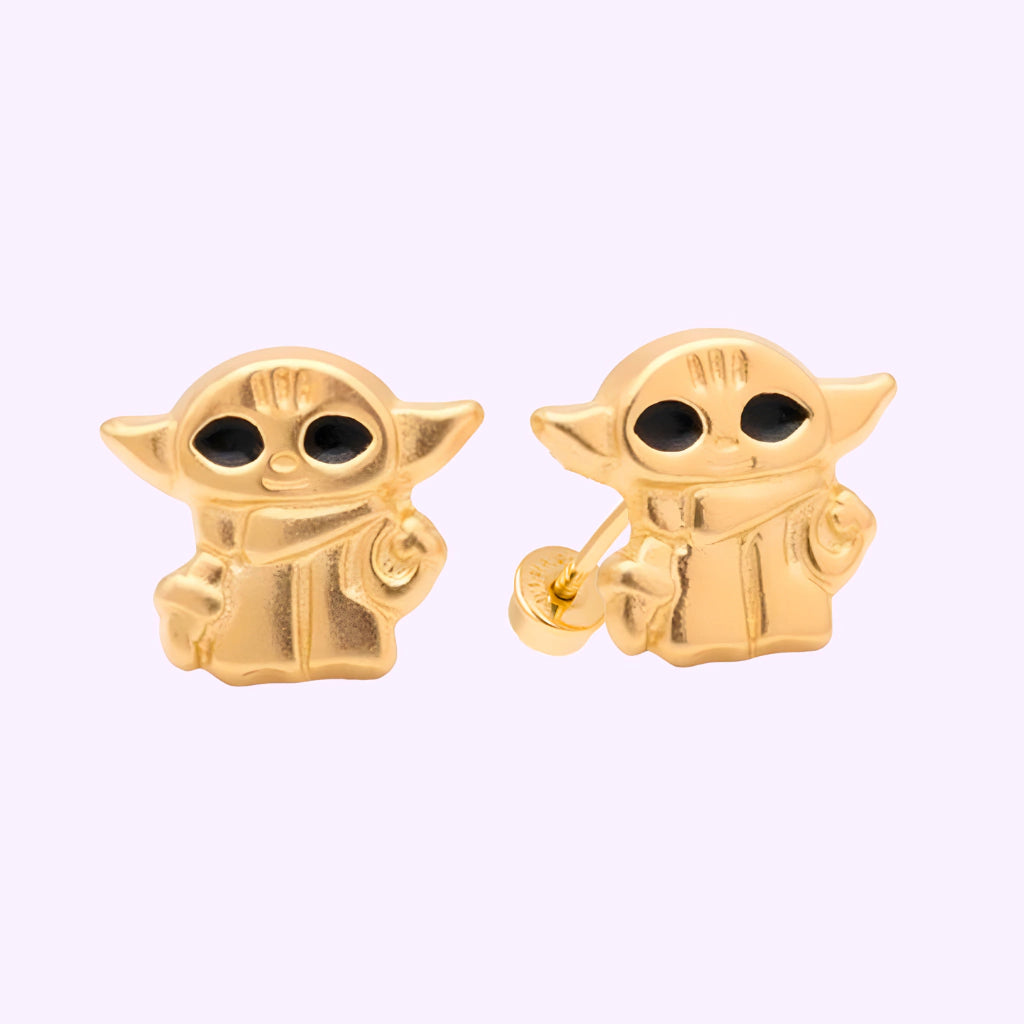 Broquel Baby Yoda Oro 10K