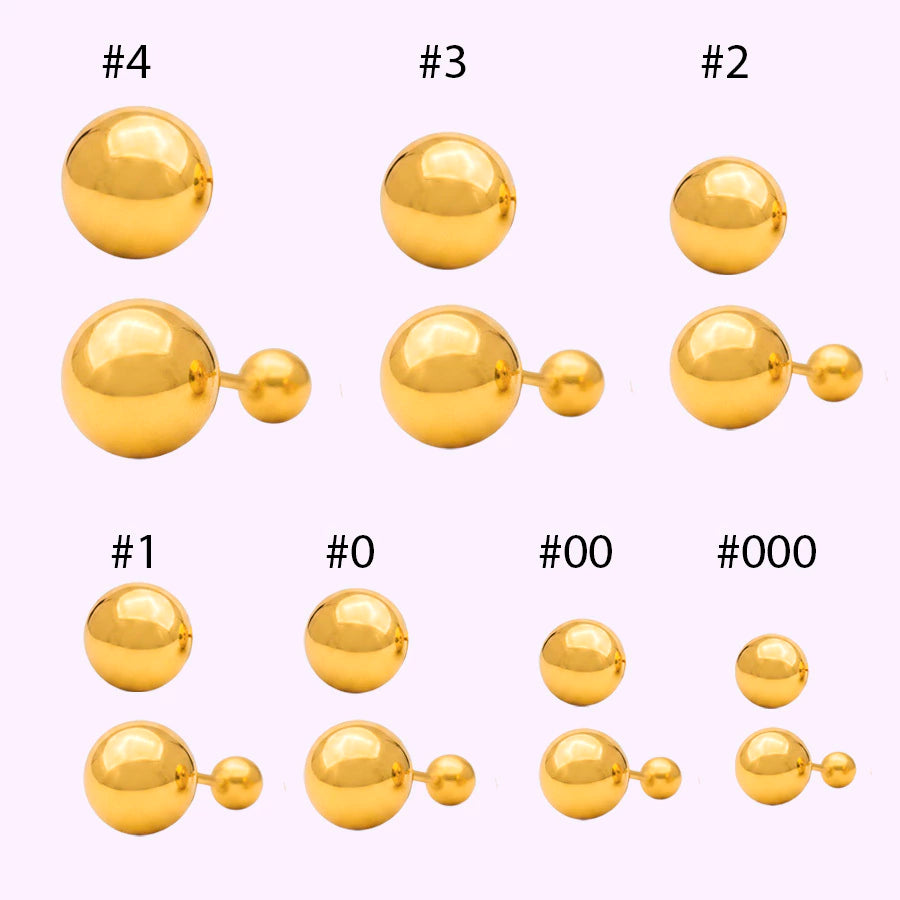 Broquel bola lisa Oro 10K